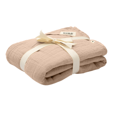 BIBS MUSLIN SWADDLE Kocyk muślinowy 100% ORGANIC COTTON BLUSH 120 x 120 cm