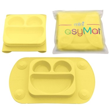 EasyTots - EasyMat Mini 2in1 BUTTER silikonowy talerzyk z podkładką - lunchbox