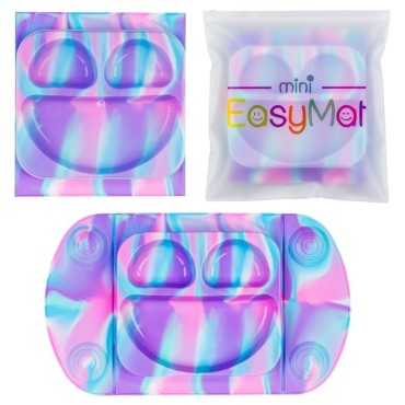 EasyTots - EasyMat Mini 2in1 UNICORN silikonowy talerzyk z podkładką - lunchbox