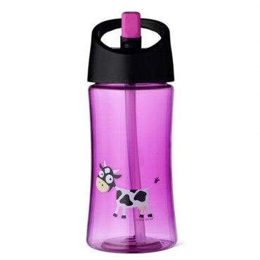 Carl Oscar Transparentny bidon ze słomką 350 ml Purple - Cow