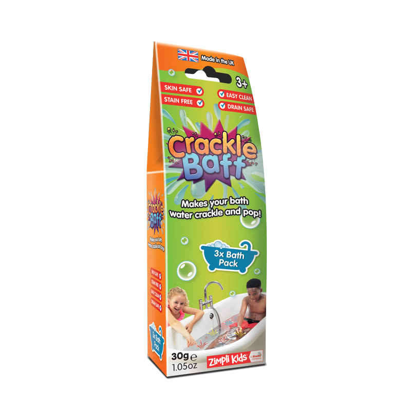 Strzelający proszek do kąpieli, Crackle Baff Colours, 3 użycia, 3 kolory, 3+, Zimpli Kids