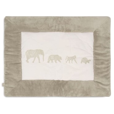 Jollein - mata dwustronna do zabawy 95 x 75 cm ANIMALS Olive Green