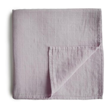 Mushie - otulacz kocyk letni 100% organic cotton Soft Mauve 120 x 120