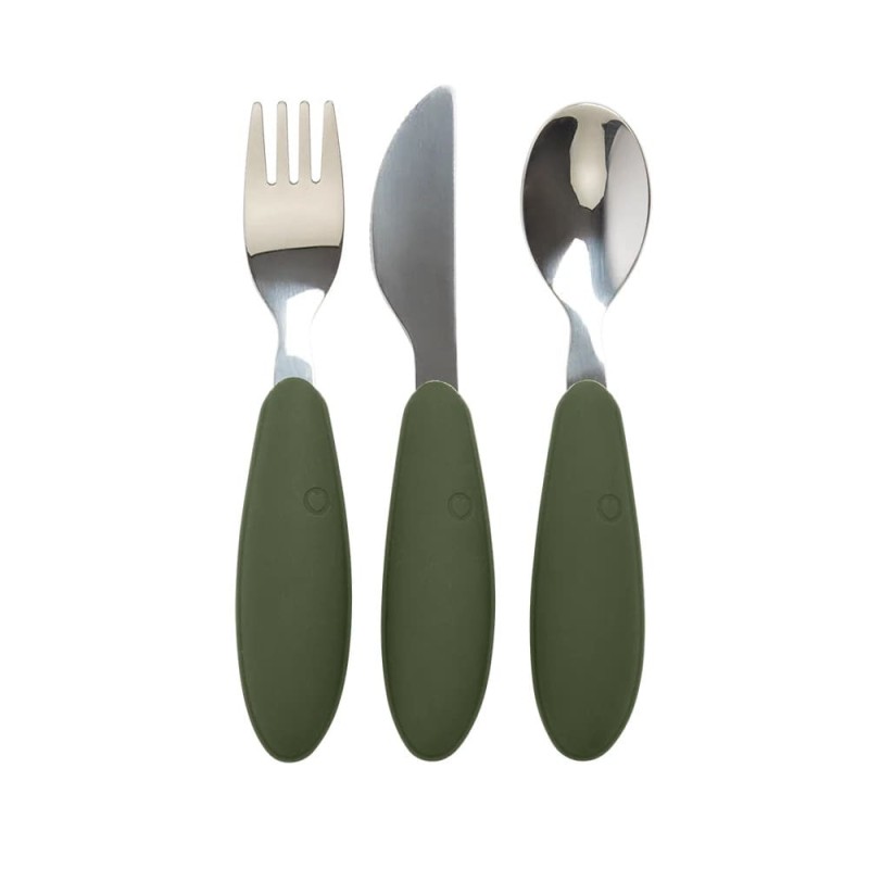 BIBS CUTLERY SET HUNTER GREEN 3 częściowy zestaw sztućców