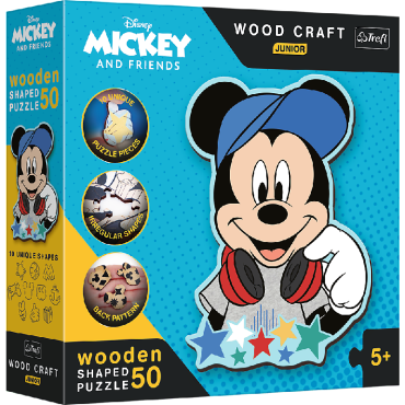 TREFL 20199 Puzzle drewniane 50 Disney W świecie Mickey