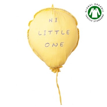 Hi Little One - Poduszka dekoracyjna z organicznego oddychającego BIO  muślinu GOTS BALOON PINEAPPLE