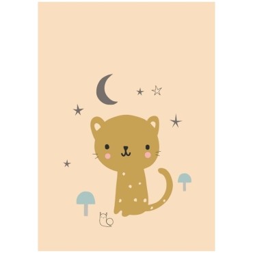 Petit Monkey - Poster Leopard pastel peach  42 x 29,7 cm