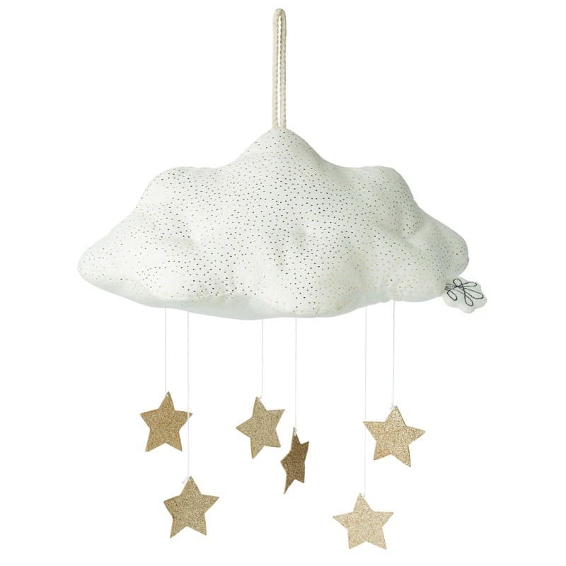 Picca LouLou - Zawieszka mobile Sparkle Cloud WHITE with Stars 34 cm