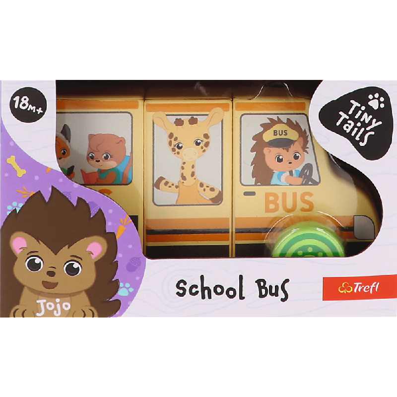 TREFL 61788 Zabawka drewniana Magnetic vehicle - School Bus Tiny Tails