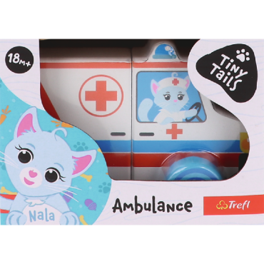 TREFL 61787 Zabawka drewniana Magnetic wehicle - Ambulance Tiny Tails