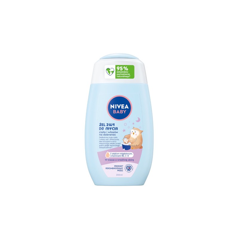 NIVEA BABY 80546 Żel 2w1 do mycia ciała i włosów na dobranoc 200 ml