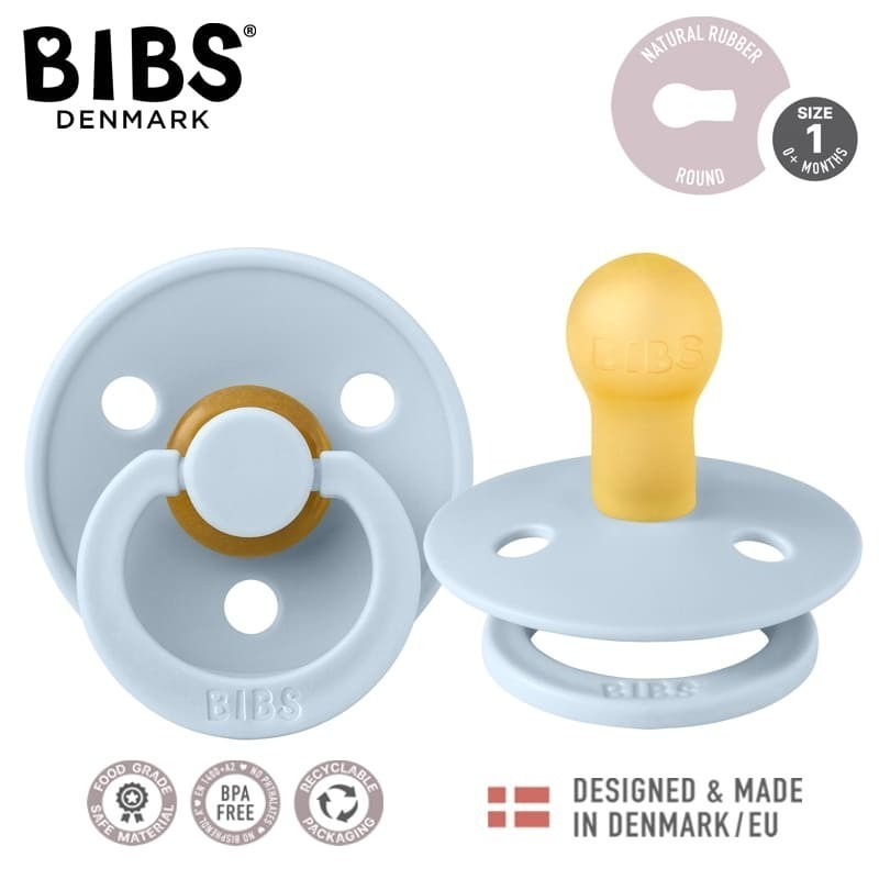 BIBS COLOUR 1 PACK BABY BLUE S Smoczek Uspokajający kauczuk Hevea