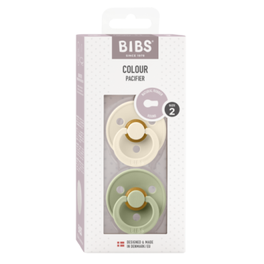 BIBS COLOUR 2-PACK SAGE & IVORY M Smoczek Uspokajający kauczuk Hevea