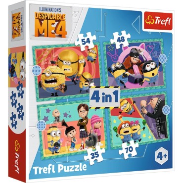 TREFL 34648 Puzzle 4w1 Zwariowane Minionki