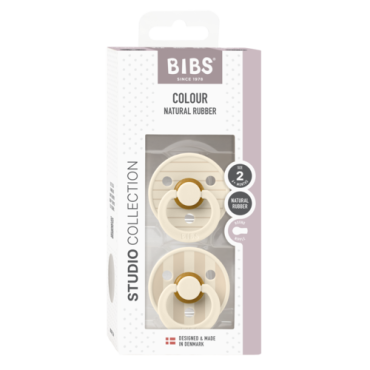 BIBS STUDIO COLOUR 2-PACK PIN IVORY & VANILLA M Smoczek uspokajający kauczuk Hevea