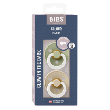 BIBS COLOUR 2-PACK SAGE NIGHT & VANILLA NIGHT L Smoczek Uspokajający kauczuk Hevea