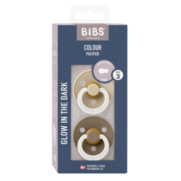 BIBS COLOUR 2-PACK VANILLA NIGHT & DARK OAK NIGHT L Smoczek Uspokajający kauczuk Hevea