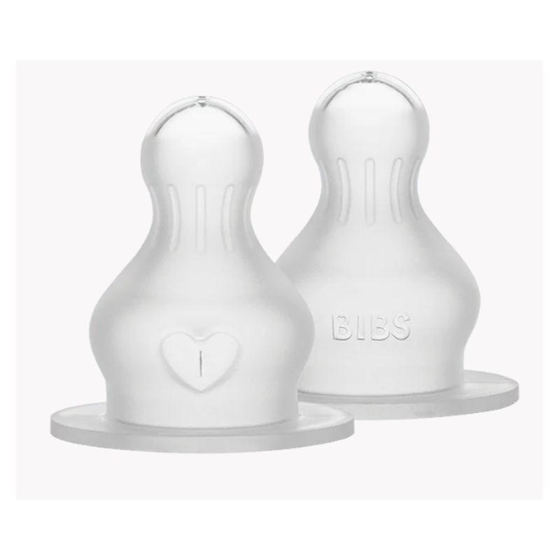 BIBS Antykolkowy smoczek silikonowy wymienny do butelek BIBS, wolny przepływ, 2 PACK