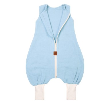 Hi Little One śpiworek do spania z nogawkami TOG 1,0 muślin Baby blue roz S