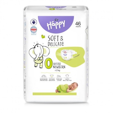BELLA Baby Happy Pieluszki dla dzieci BEFORE NEWBORN 46szt.