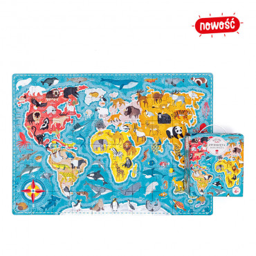 CzuCzu 7149731 Puzzle Zwierzęta Mapa Świata 4+ 60el.