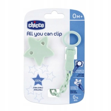 CHICCO 00004084300000 Łańcuszek z klipsem do smoczka Gwiazdka