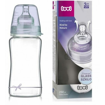 LOVI 74/204 Butelka szklana Diamond Glass 250 ml Baby Shower boy